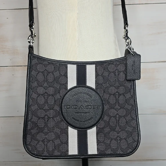 Coach CA195 Dempsey File Bag Signature Jacquard With Stripe And Coach Patch - Picture 1 of 7
